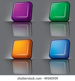 set of vector images of volume buttons of different colors