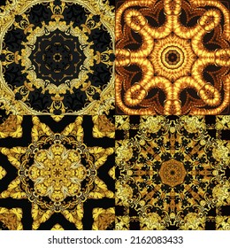 Satz von vektorindianischem mandala-orientalischem Gestaltungselement