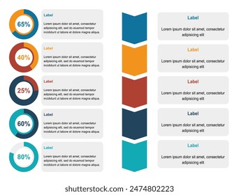 Set of vector  infographic diagram templates. 