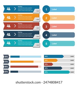 Conjunto de Plantillas de diagrama de infografía de Vector. 