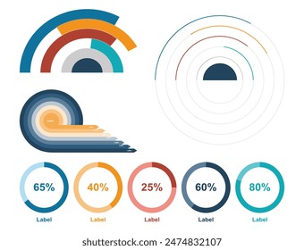 Set von Vektorgrafik-Infografik-Diagramm-Vorlagen. 