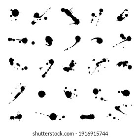 Set of Vector ink blots. Grunge design element.