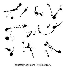 Conjunto de manchas de tinta vectorial. Elemento de diseño grueso.