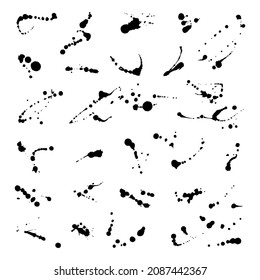 Set of Vector ink blots. Grunge design element