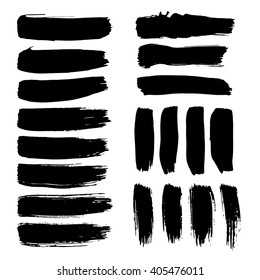 set of vector ink brush strokes 