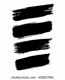 Set of vector ink grunge brush strokes. Icon, Logo, Design elements.