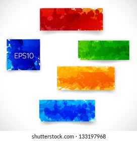 Set of vector inky colorful banners