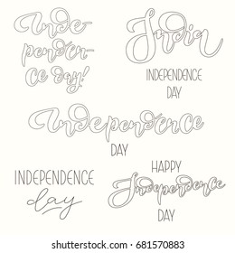 Set of vector inscriptions on white background. Suitable for the design of postcards or banners. Contemporary calligraphy 