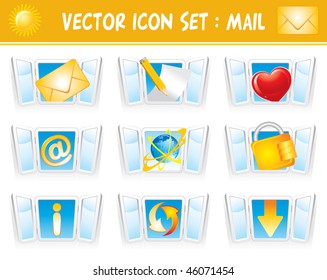 Conjunto de iconos vectoriales de correo de Internet