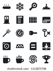 Set of vector isolated black icon - taxi vector, medical room, document, coffee, farm fork, fence, heart diagnostic, term, no hook, mobile camera, download, key, bread, snowflake, fingerprint
