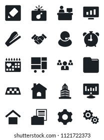 Set of vector isolated black icon - taxi vector, alarm clock, bomb in case, team, manager place, statistic monitor, house, medical calendar, support, consolidated cargo, warehouse storage, settings