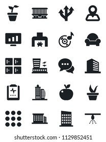 Set of vector isolated black icon - airport building vector, checkroom, office, statistic monitor, seedling, pulse clipboard, route, navigation, railroad, dialog, menu, music, cushioned furniture