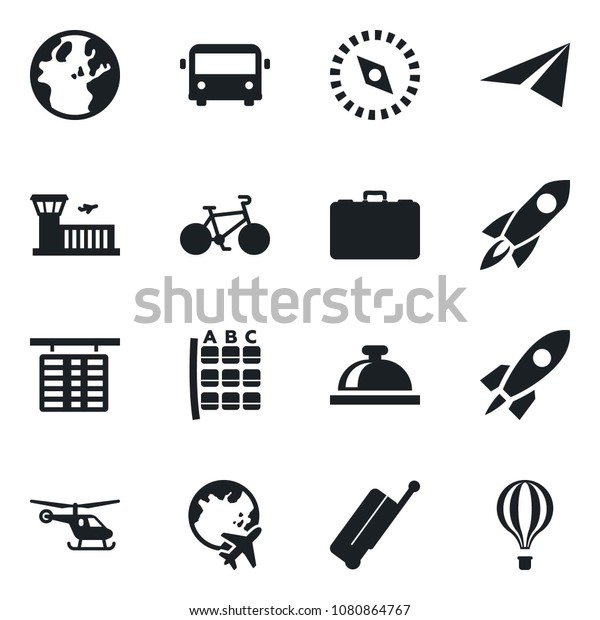 set vector isolated black icon suitcase stock vector royalty free 1080864767 shutterstock