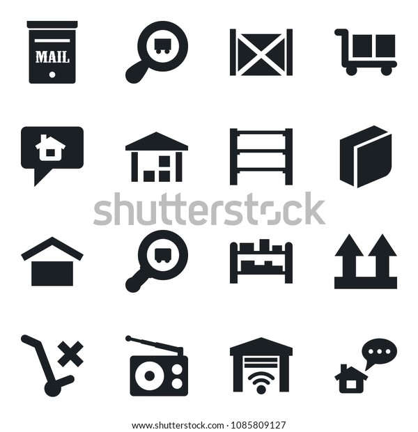 Set Vector Isolated Black Icon Container Stock Vector Royalty Free