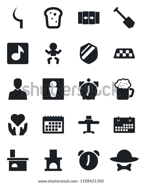 Set Vector Isolated Black Icon Taxi Stock Vector Royalty Free