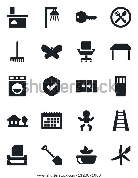 Set Vector Isolated Black Icon Automatic Stock Vector Royalty