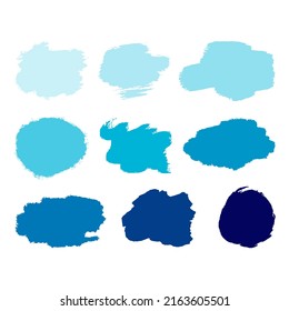 set of vector isolated blot light dark blue background spot