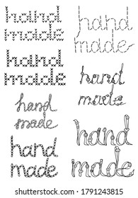 Set vector isolated element. Hand drawn doodle. Illustration with lettering Hand made. 
