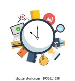 Set of vector isolated illustration of task management
Clock