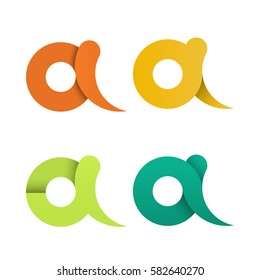 Set vector isolated Letter A logo icon design element.
