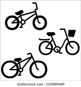 Set of vector isolated on white background, on theme bicycle.
