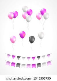 Set of Vector Isolated Party Elements on White Background