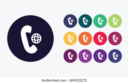 Set of vector isolated phone icon on white background.