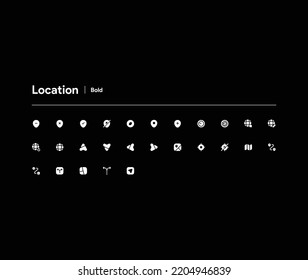 Set of vector isolated whited icon - route vector, navigation, earth, pin, mobile tracking, network, place tag, compass, flag