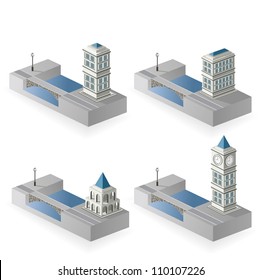 The set of vector isometric houses to the river