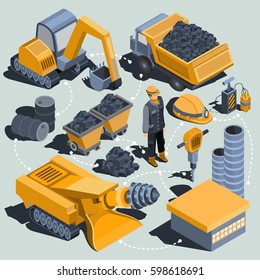 Set of vector isometric isolated elements of the coal mining industry