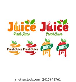 Set of vector juice logos on white background