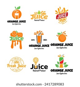 Set of vector juice logos on white background