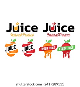 Set of vector juice logos on white background