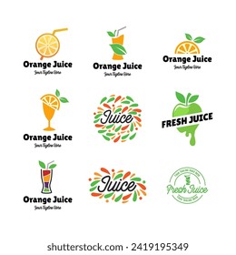 Set of vector juice logos on white background