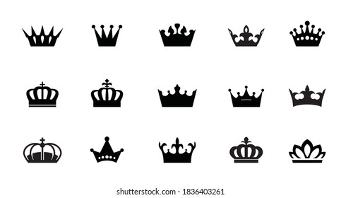 王の王冠大コレクション クォリティクラウンコレクション ビンテージクラウンアイコン ベクターイラスト のベクター画像素材 ロイヤリティフリー