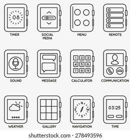 Set of vector kits of mobile watch - vector elements