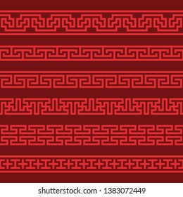 Set of vector korean borders. Asain pattern, pattern fills, web page.