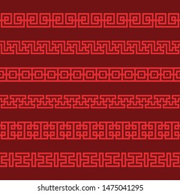 Set of vector korean borders. Asain pattern, pattern fills, web page.