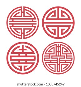 Set of vector Korean traditional design elements