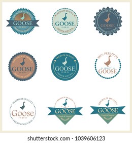 Set of vector label with goose.