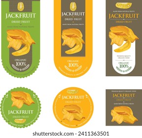 Conjunto de etiquetas vectoriales con Jackfruit Dried.