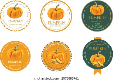 Set of vector label with Pumpkin Chip.