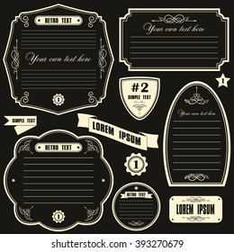 Set vector label vintage