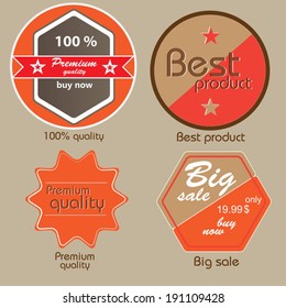 Set of vector labels 