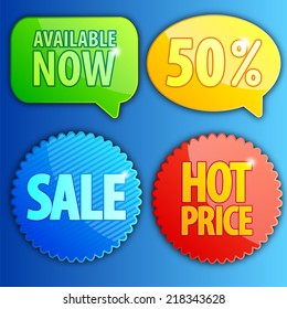 Set of vector labels
