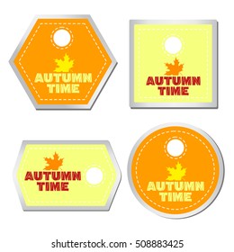 Set of vector labels. Autumn time