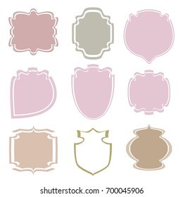 Set of vector labels, cutout paper frames with flourish decoration, vintage 
ornamental calligraphic vignetteSet of vector labels
ornamental calligraphic vignettes, Wedding label frame designs