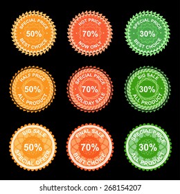 Set of vector labels discount, sale collection