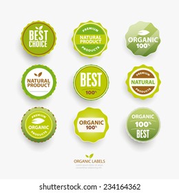 Set of vector labels and emblems of ecology and environment.