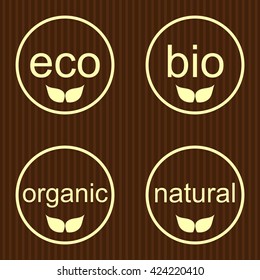set vector labels and emblems of ecology and environment